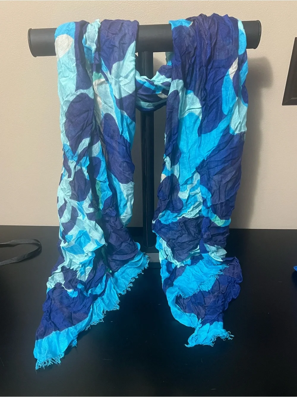 Lightweight Blue Multi-Pattern Women's Scarf Collection